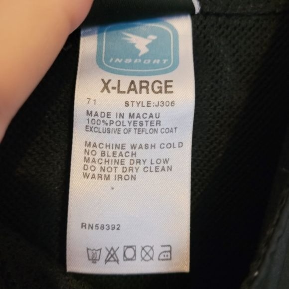 Insport Mens XL Jacket 100%Polyester Exclusive of Teflon Coat Black/Gray - Picture 4 of 5